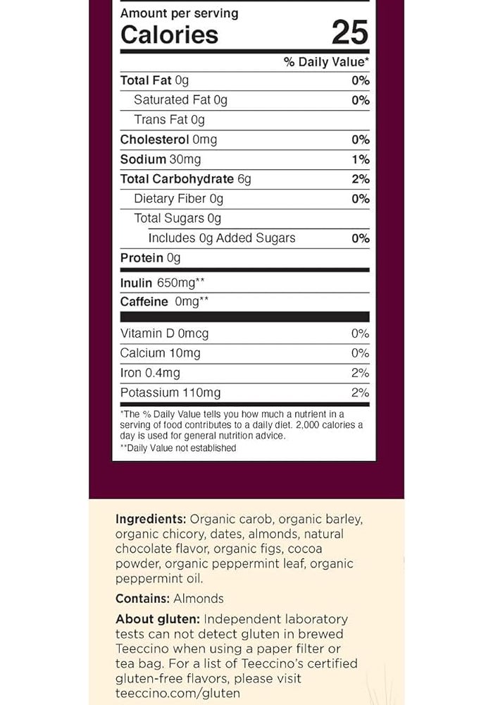 Teeccino Chocolate Mint Chicory Herbal Coffee Alternative - Image 4